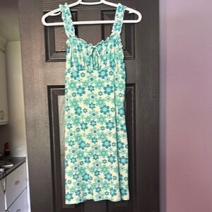 Floral Blue and White Dress